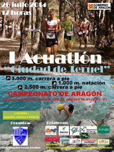 I Acuatlón "Ciudad de Teruel". Campeonato de Aragón de Acuatlón 2014 Absoluto y Cadete.