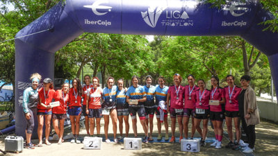 JAB Triatlón Helios masculino y Estudener Triatlón Europa femenino campeones de Aragón de Triatlón por Equipos
