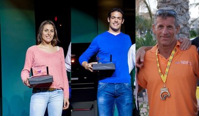 Mónica Ortín, Jesús García y Ángel Santamaría en la Gala del Deporte
