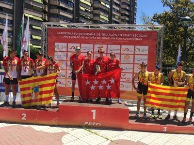 Aragón vuelve a subir al pódium en el Campeonato de España de Triatlón por autonomías 2023