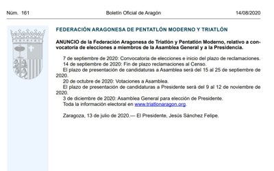Publicado en BOA el inicio del proceso electoral FATRI 2020