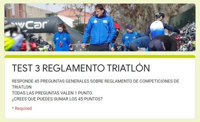 Propuesta para confinamiento: Test sobre Reglamento de competiciones.