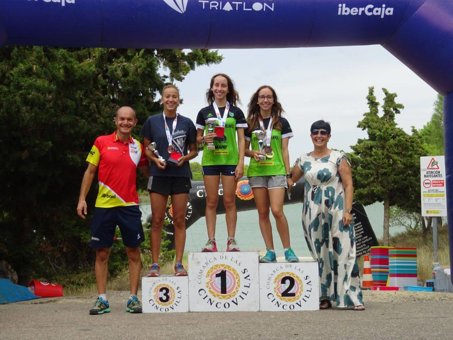 David Huertas y Paula Jiménez campeones de Aragón de Acuatlón 2019 