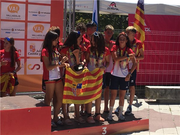 Aragón vuelve a subir al pódium en el Campeonato de España de Triatlón por autonomías 2023